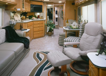 Interior of a Class A motorhome