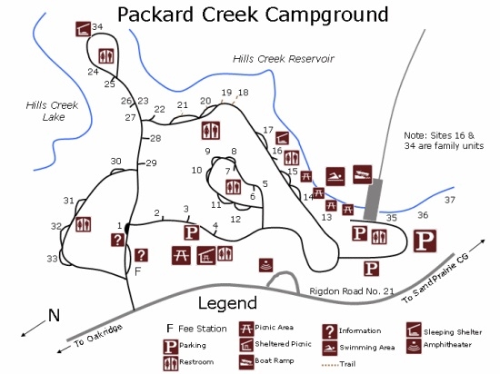 Willamette National Forest Packard Creek Campground, Oakridge, OR - GPS ...