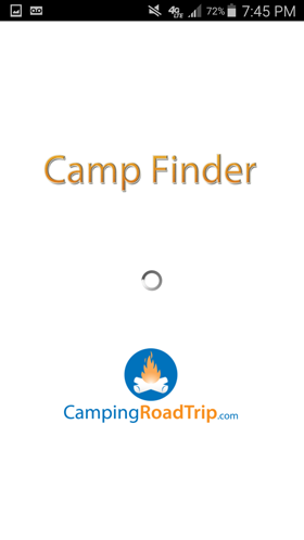 Camp Finder Android App - Splash View