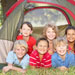 Group of children having fun in a tent
