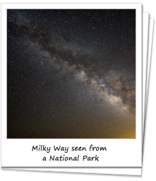 Milky Way in the night sky at a National Park