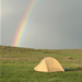 Rainbow over a tent
