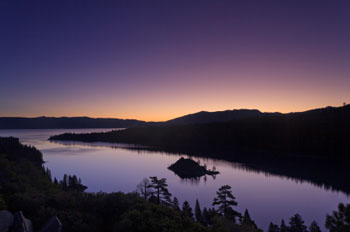 Emerald Bay at dawn in South Lake Tahoe