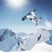 Snowboarder jumping in the air