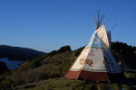 Tipi on top of a hill