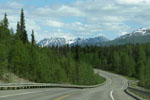 Parks Highway Alaska with views of Alaska's Range