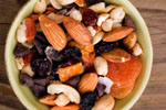 A healthy trail mix with dried fruits and nuts