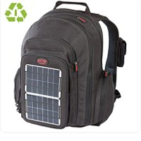 Solar powered black backpack