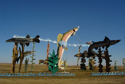 Fish statues on the Enchanted Highway, ND