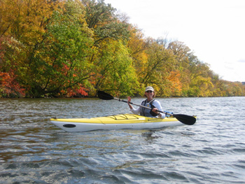 Woman kayaking on the Saint Croix River
