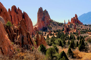 Astounding rock formations in the Garden of the Gods, CO
