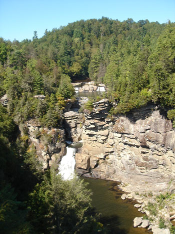 Looking down on Linville Falls