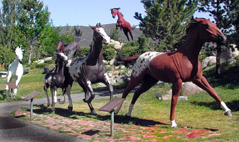 Several horse statues at Hubbarb Museum of the West