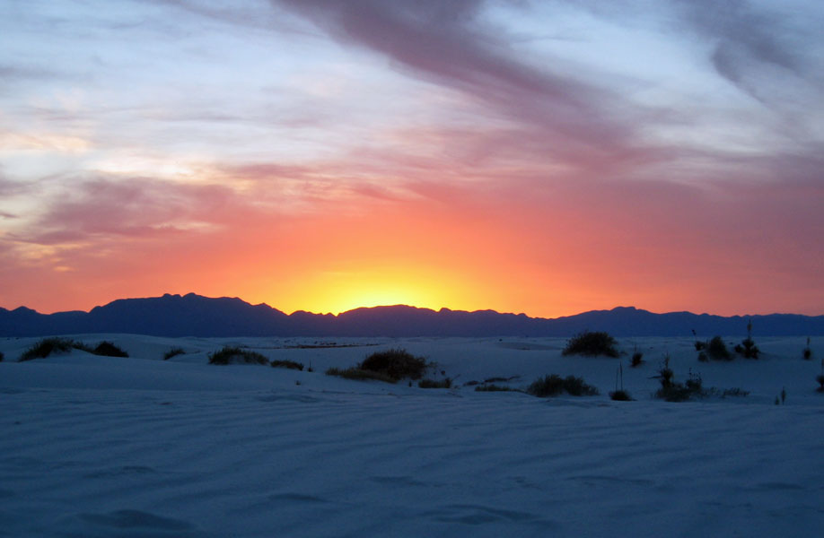 White Sands National Monument at Sunset