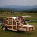 Bulleit Frontier Whiskey Woody-Tailgate Trailer open showing drinks at a bar