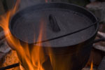 Dutch oven over fire