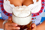 Bavarian woman holding a beer stein
